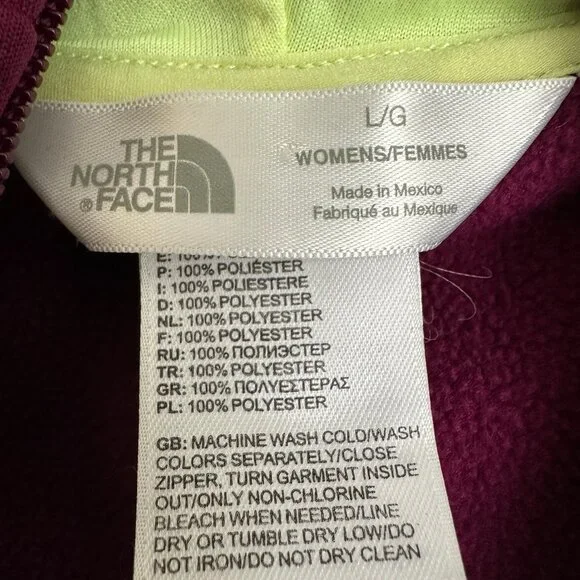 The North Face NWOT fleece lined zipper hoodie Sz L - Picture 5 of 5